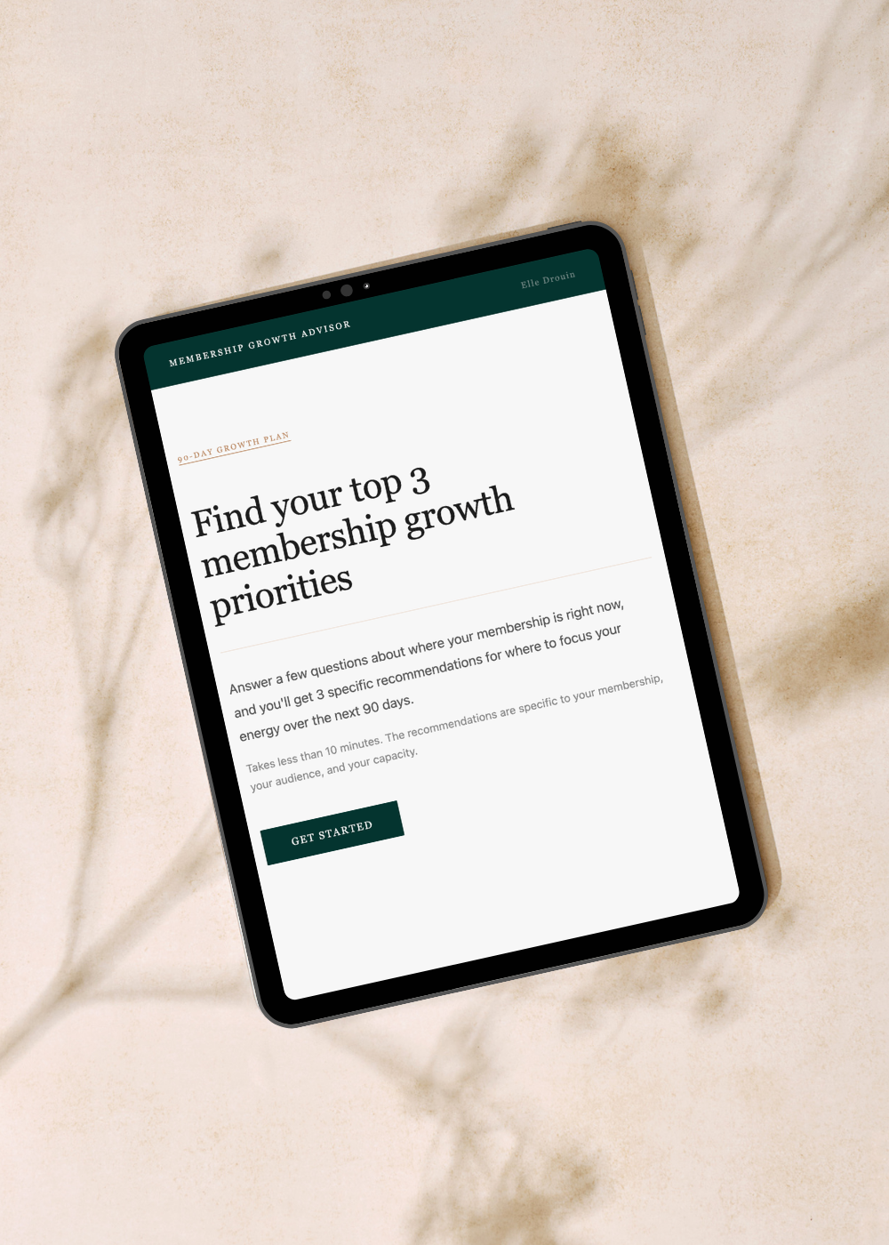 Membership Growth Advisor Mockup